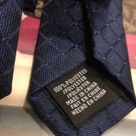 New Perry Ellis Dark Blue Ties - Picture 7 of 8